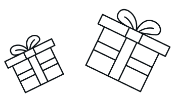 Groupe de cadeaux qui flottent